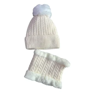 Gorro y braga beige