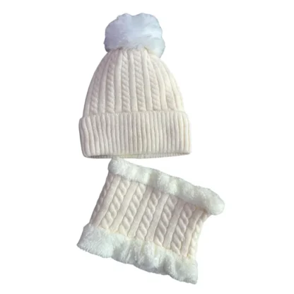 Gorro y braga beige