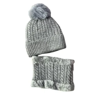 Gorro y braga gris
