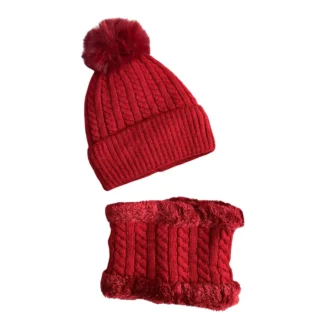 Gorro y braga cuello guinda