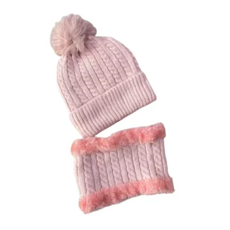 Gorro y braga rosa